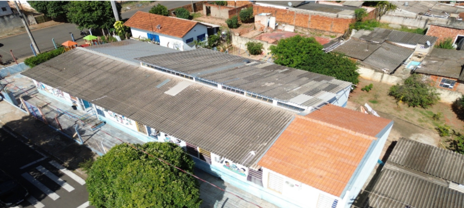 Refazer a cobertura da unidade escolar EMEI Professor Cezário Toshio Maeda  Lins