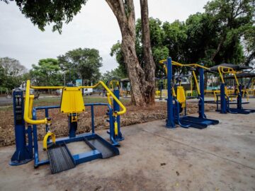 Construção de uma praça com academia de ginástica, localizada na Rua Frei Leão – Santo Antônio do Aracanguá